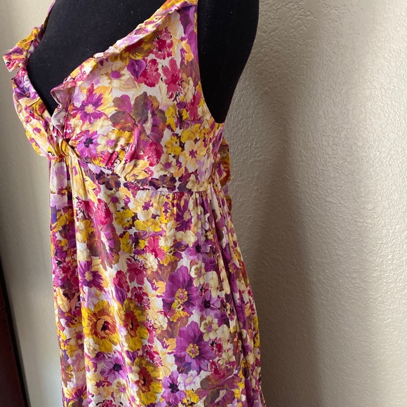 OPULLENCE PARIS Elisa Multicolor Sleeveless FLORAL dress Size XS - Picture 3 of 7